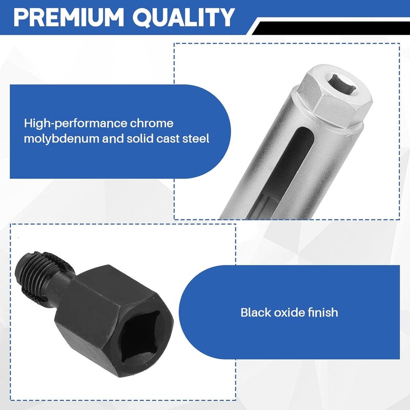 weyleity Automotive Oxygen Sensor Socket Set | 5 Pcs Offset Wrench Remover and Thread Chaser Kit for O2 Sensors - Image 3